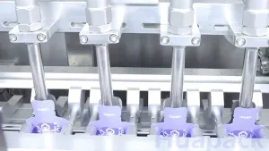 Envasadora de bolsas stand up en rollo por servo motor (llenado con 4 boquillas)