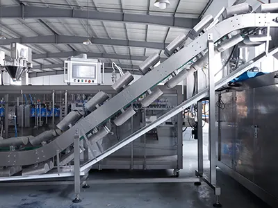 Sistema de agarre, tolva de producto, sistema de tranpsorte, unidad de llenado