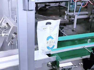 Envasadora de bolsas prefabricadas, llenado con 1 boquilla