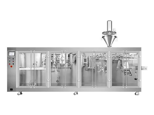 Envasadora horizontal de bolsas planas, llenado con 1 boquilla