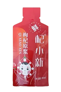 Envasadora de bolsas con forma en rollo, llenado con 2 boquillas